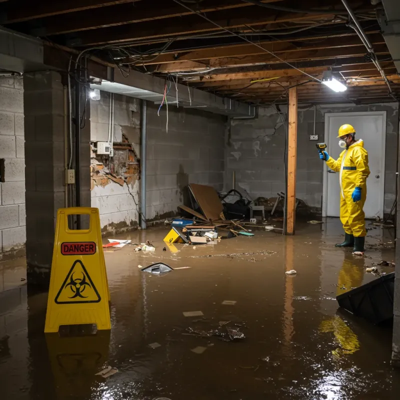 Flooded Basement Electrical Hazard in Multnomah County, OR Property